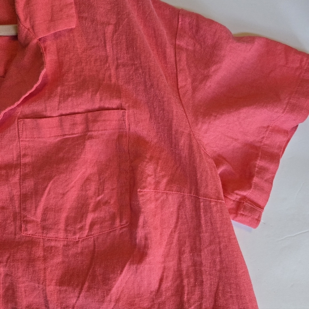 NWT A NEW DAY Coral Button-Up Blouse.Size XXL, 55% Linen - Picture 5 of 10